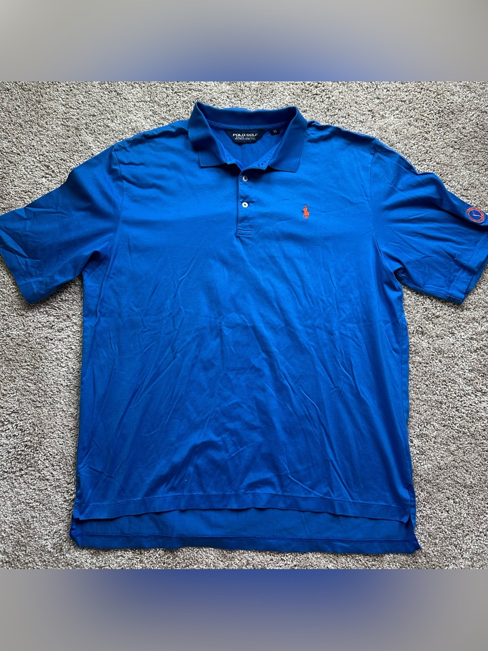Polo Golf Ralph Lauren Shirt Mens XL Blue Orange Medallion Club Pima Cotton 2022